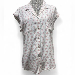 JACHS Girlfriend Pink Floral Button-Down Shirt
